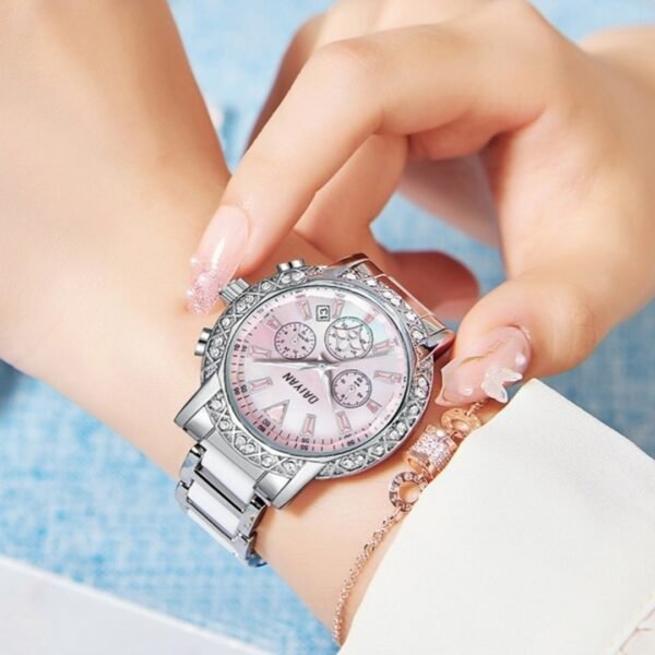 Fantasy Goddess Women’s Multi-Functional Diamond Light Luxury Watch – Waterproof & Trendy