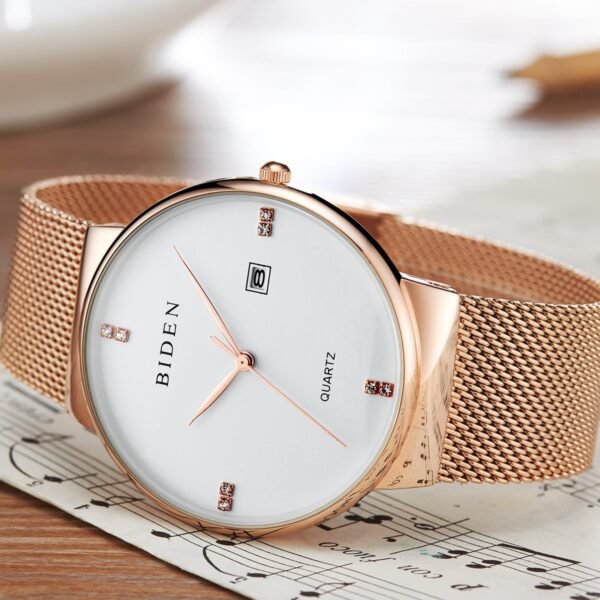 Calendar Mesh Belt Men’s Waterproof Watch