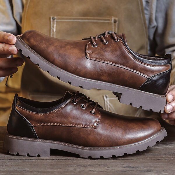 Men’s British Style Retro Casual Leather Shoes – Breathable & Non-slip