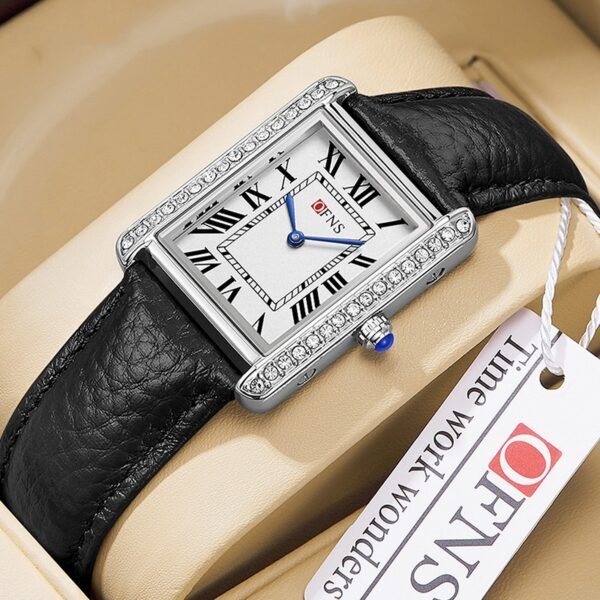 Retro Diamond Inlaid High-End Couple’s Quartz Watch – Casual & Waterproof