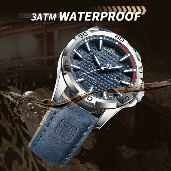 NAVIFORCE Men’s Fashion Quartz Watch – Stylish Leather Strap