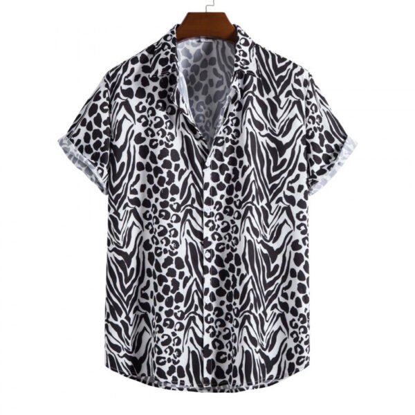 Men’s Plus Size Floral Print Shirt – 3D Digital Short Sleeve Cardigan for Summer